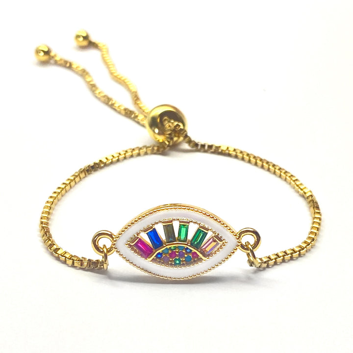 Pulsera Acero 👁 Ojo Dorado