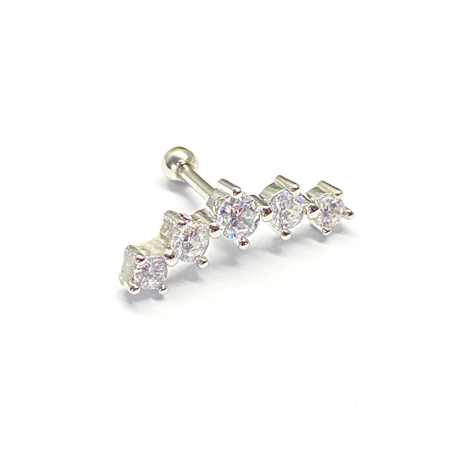 Arete Quirúrgico 💙Circonia Plateado| Nicola Joyería