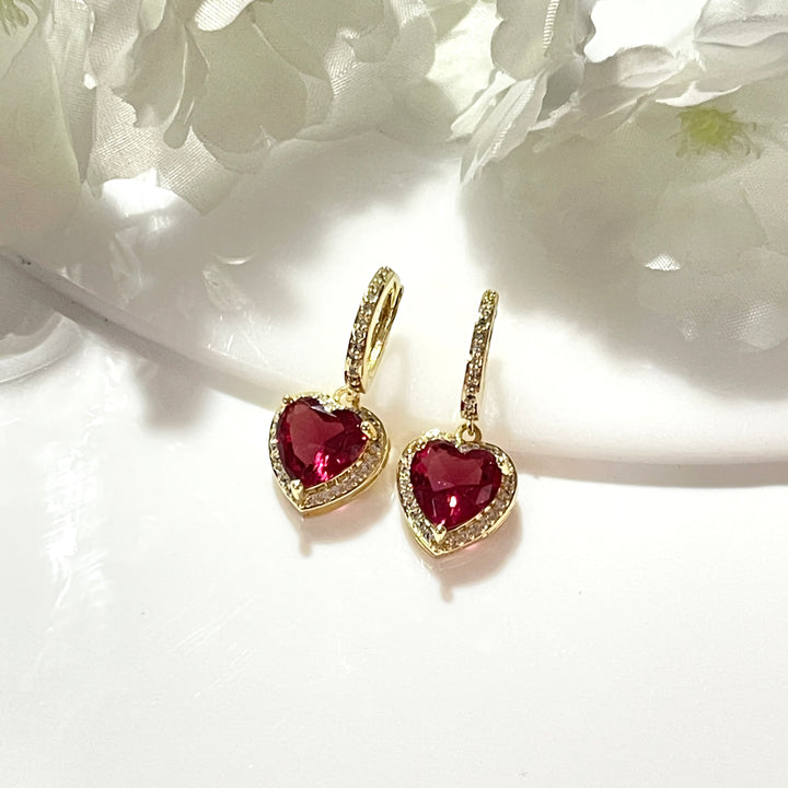 Huggies de Acero ❤️Corazón Rojo| Nicola Joyería 
