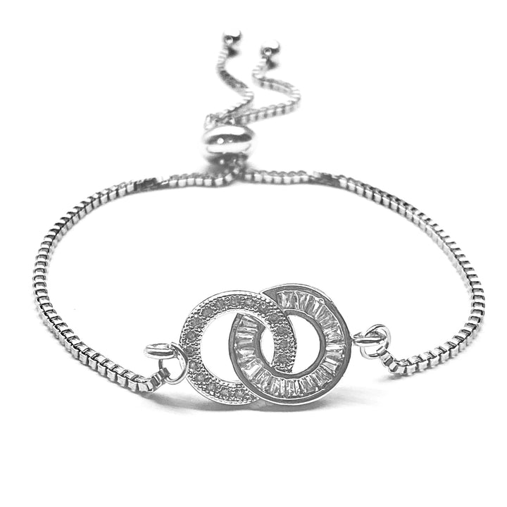 Pulsera Acero 🔗 Doble Círculo Plateado
