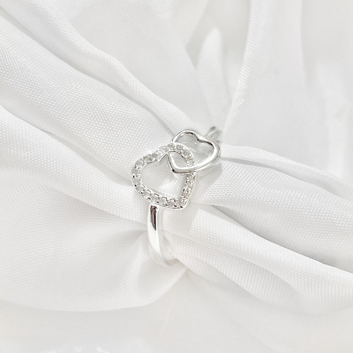 Anillo Plata Promesa Corazón Entrelazados Brillante  ❤️