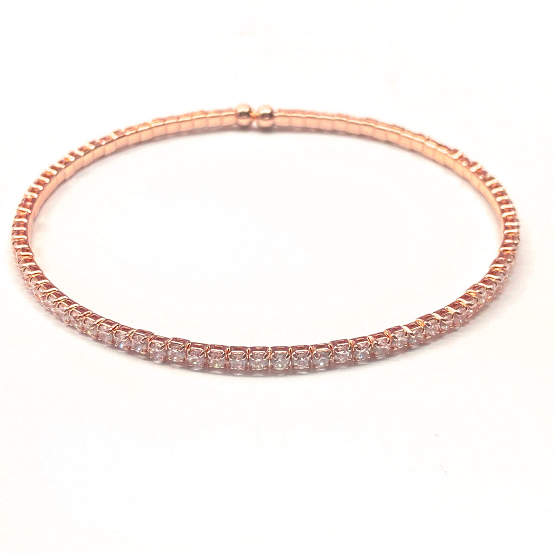 Pulsera Acero 💗 Aro Oro Rosa