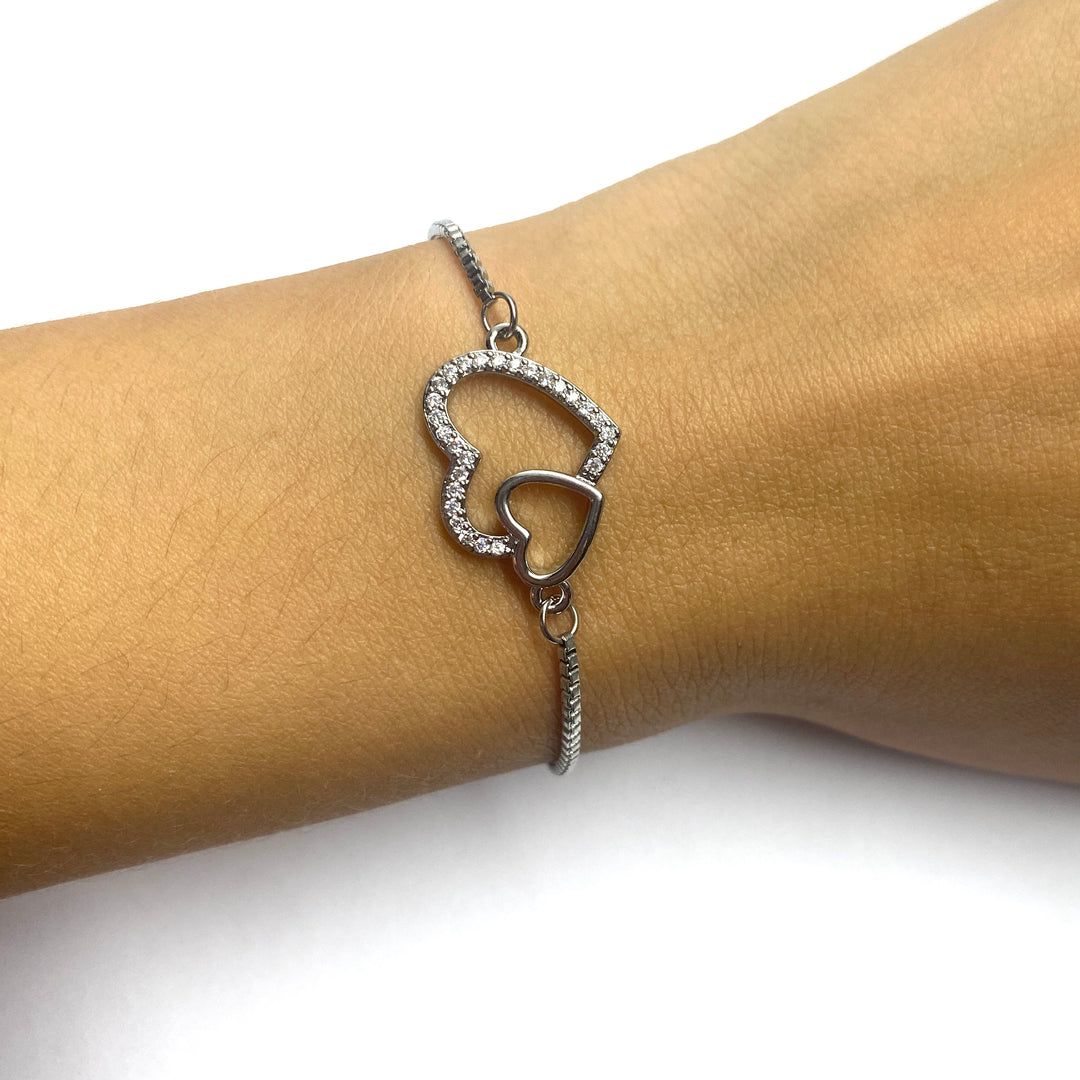 Pulsera Acero 💕 Corazón Plateado