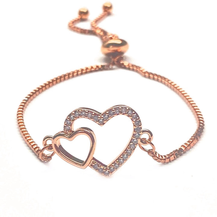 Pulsera Acero 💕 Corazón Oro Rosa