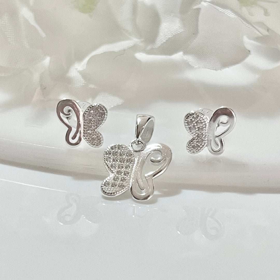 Juego Plata Mariposa Lisa 🦋 | Nicola Joyería 