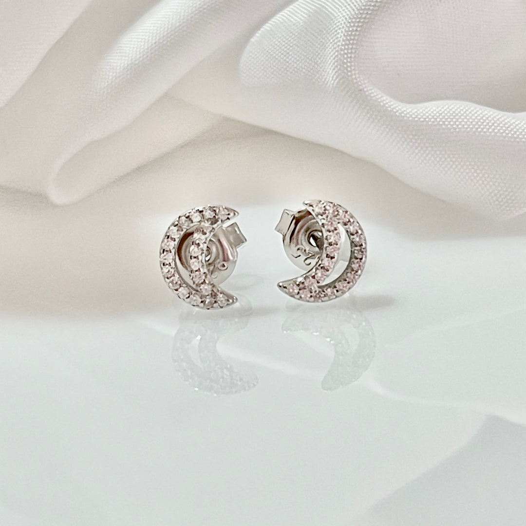 Aretes Plata Media Luna 🌜 9MM | Nicola Joyería 