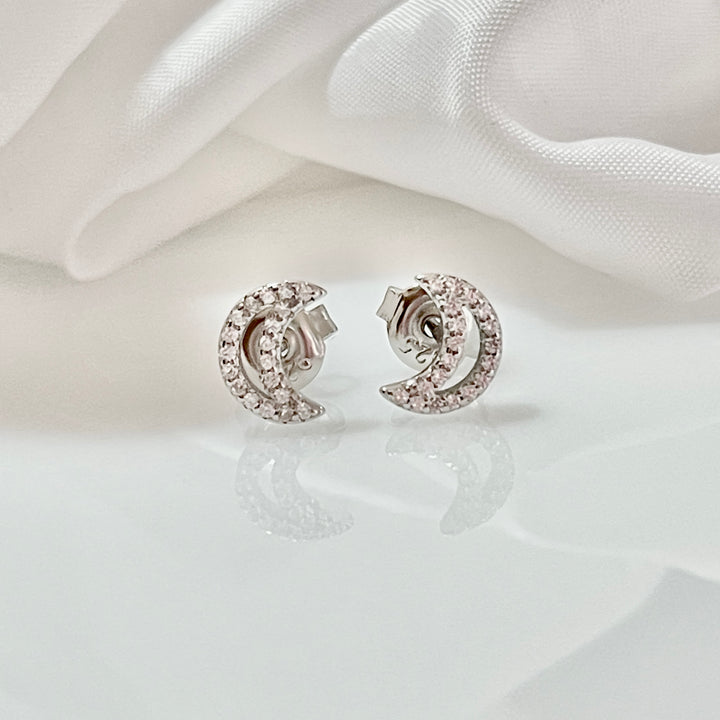 Aretes Plata Media Luna 🌜 9MM | Nicola Joyería 