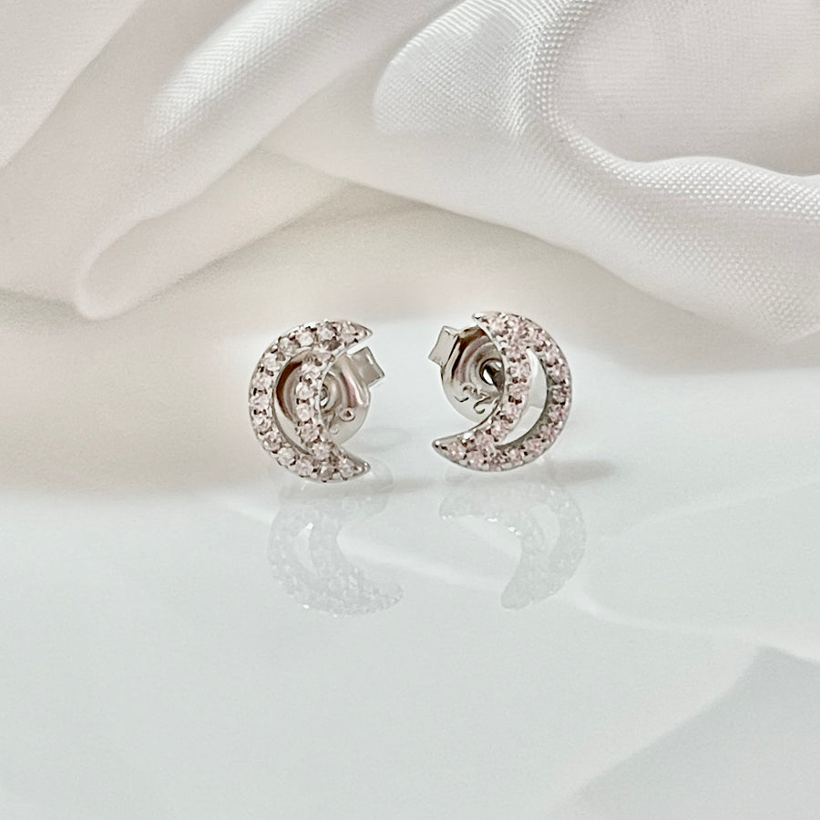 Aretes Plata Media Luna 🌜 9MM | Nicola Joyería 