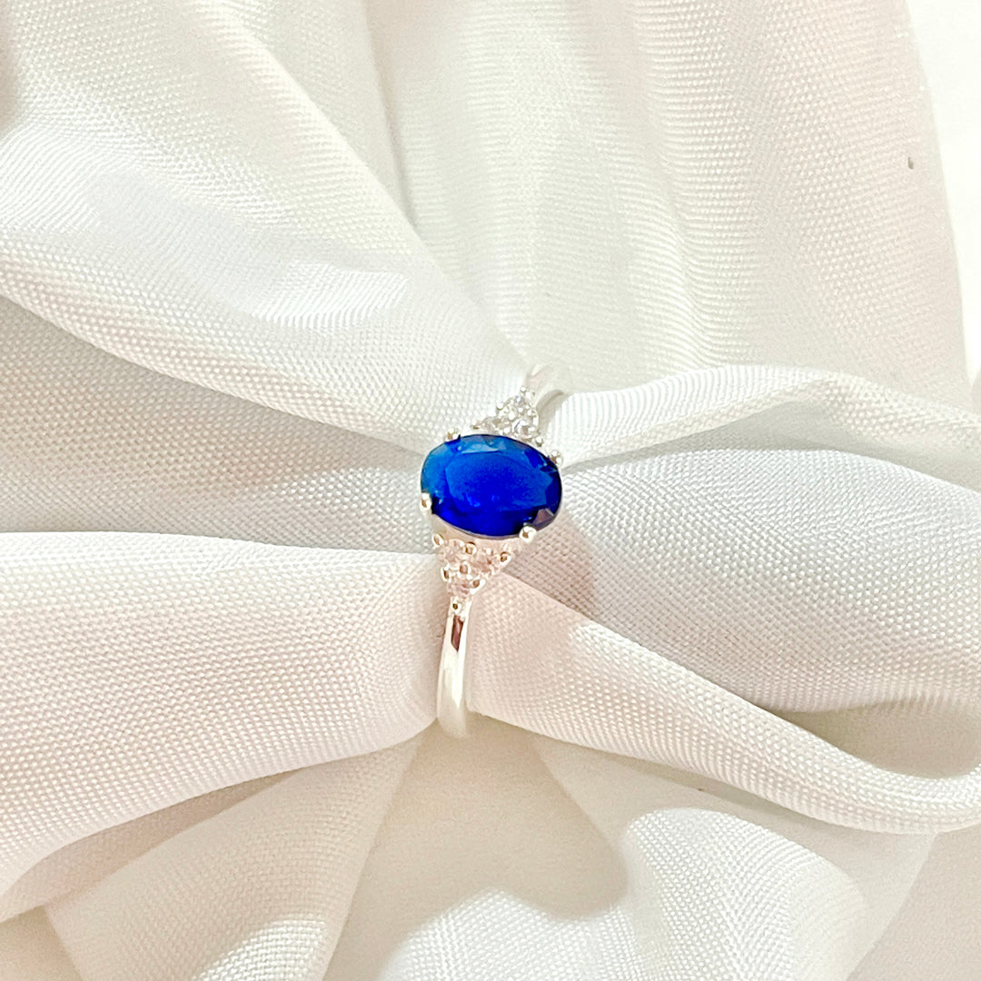 Anillo Plata Promesa Brillo Azul 🥶