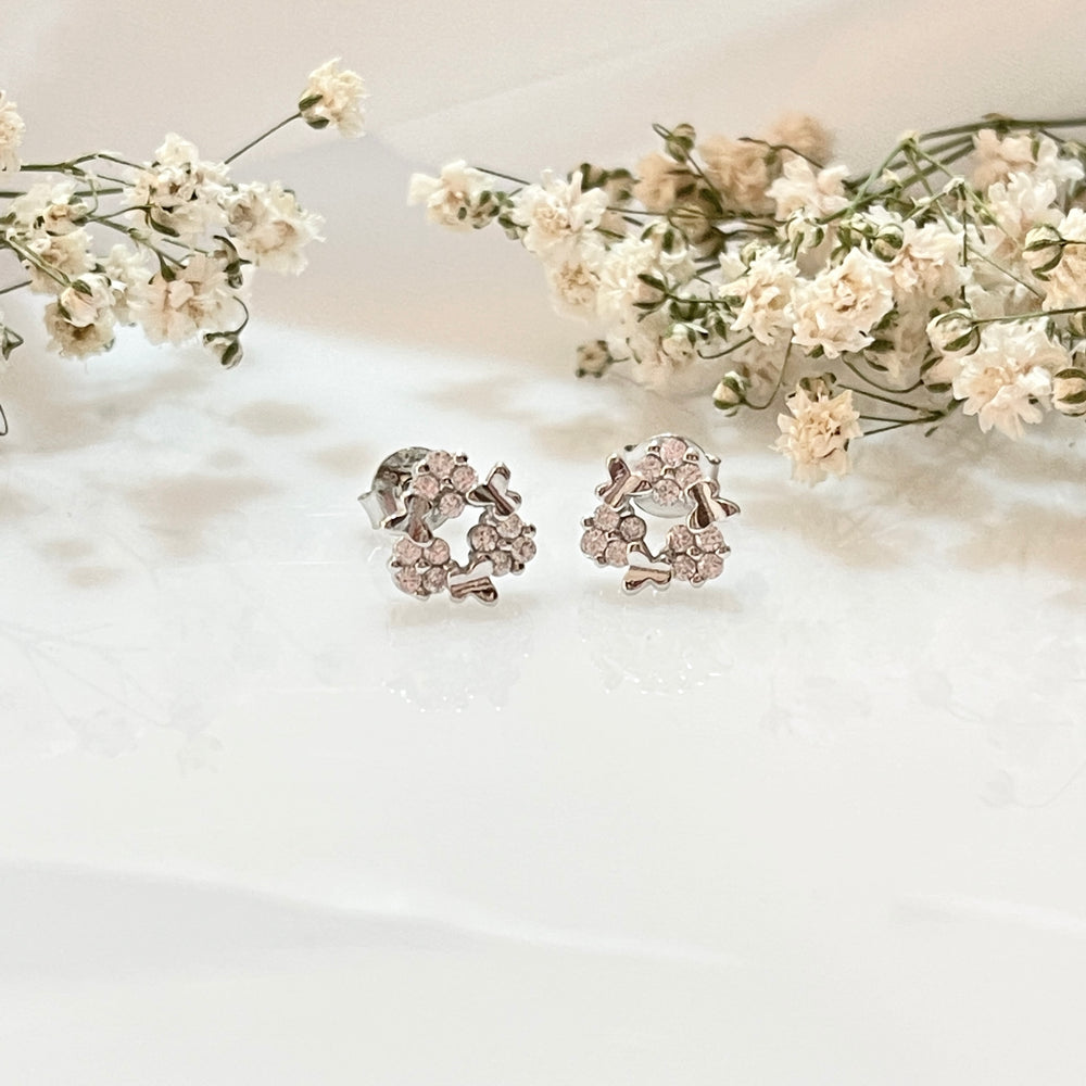 Aretes de Plata Circonita Blanca 7MM | Nicola Joyería en Costa Rica