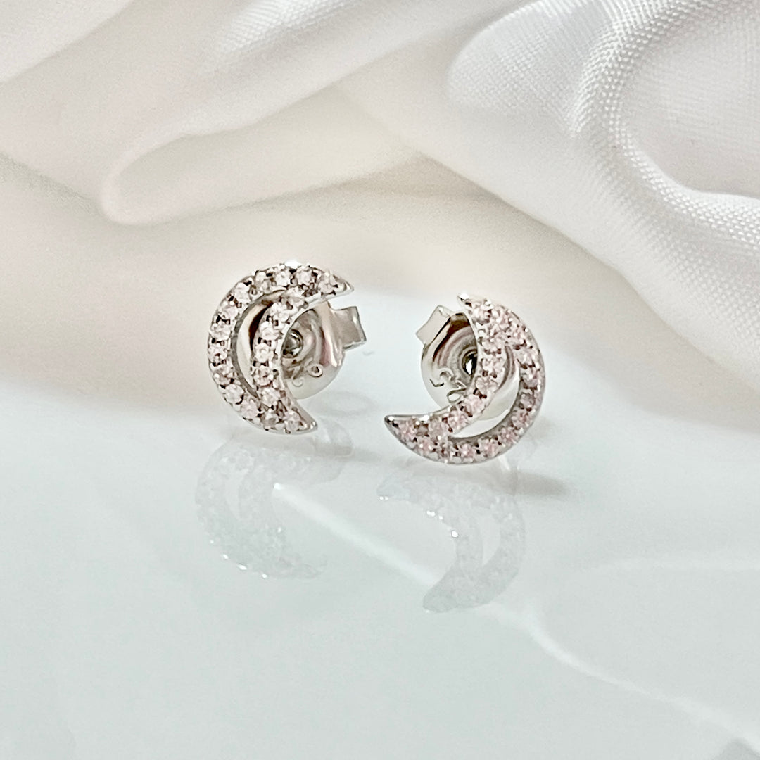 Aretes Plata Media Luna 🌜 9MM | Nicola Joyería 