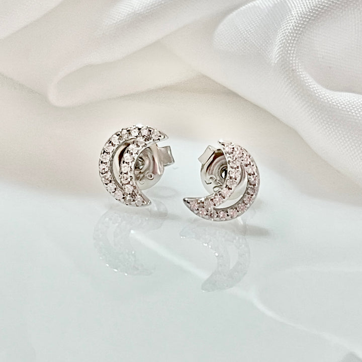 Aretes Plata Media Luna 🌜 9MM | Nicola Joyería 