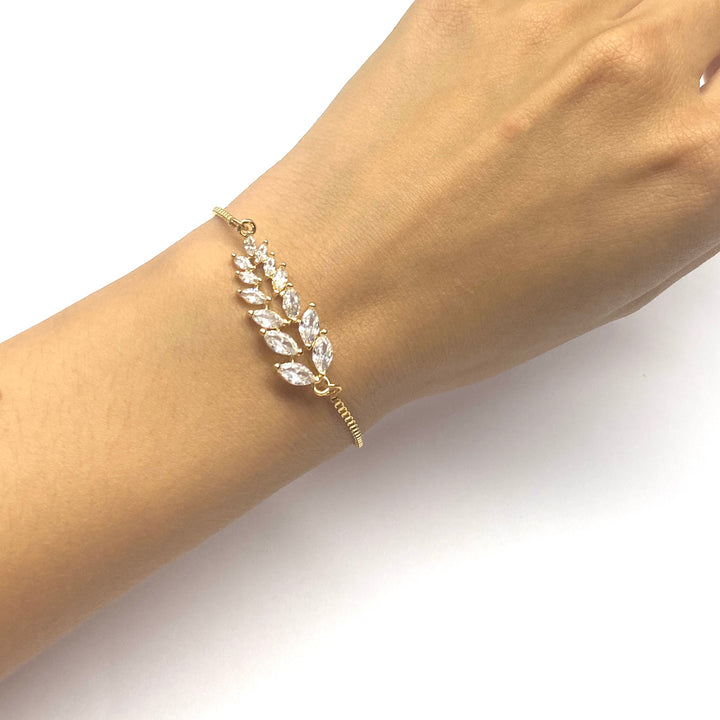 Pulsera Acero 🍃 Hojas Doradas