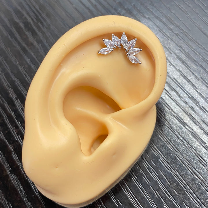 Arete Quirúrgico 🍃Hoja Plateado| Nicola Joyería