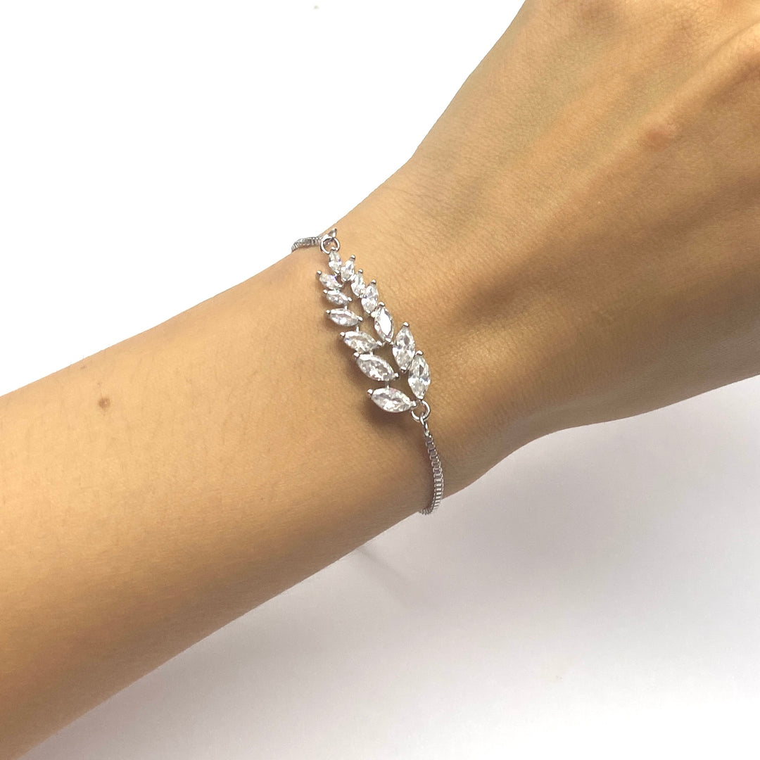 Pulsera Acero 🍃 Hojas Plateadas