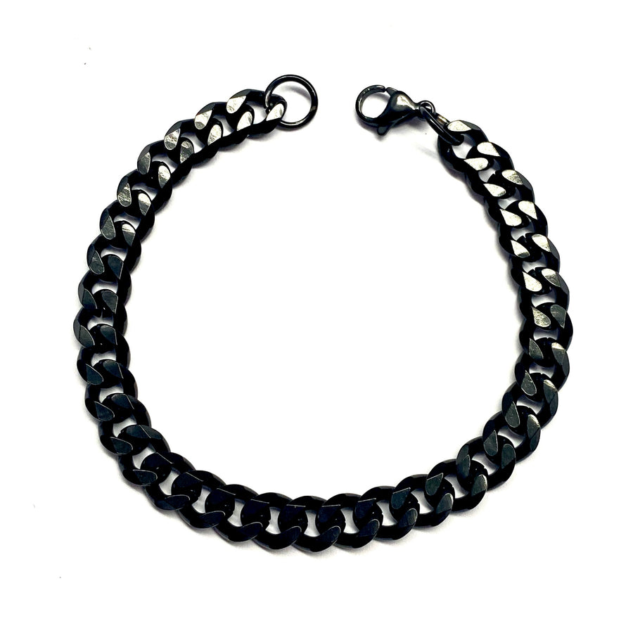 Pulsera Cubana Negra 8MM | Nicola Joyería