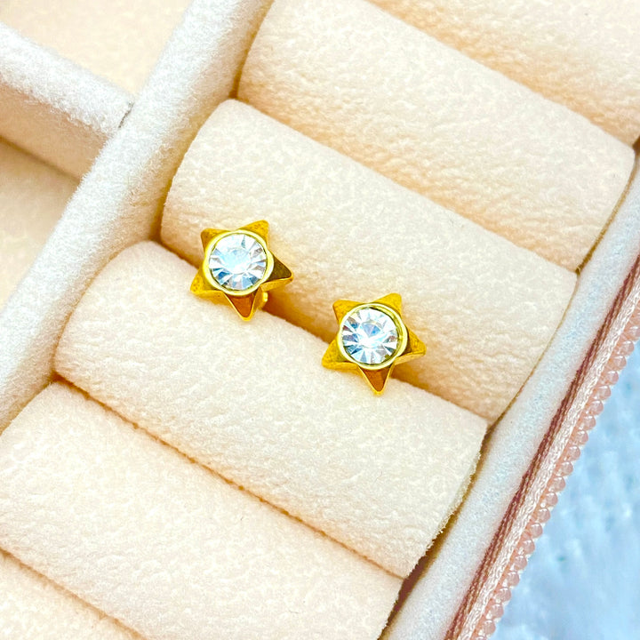 Aretes de Acero Estrellas Lisas