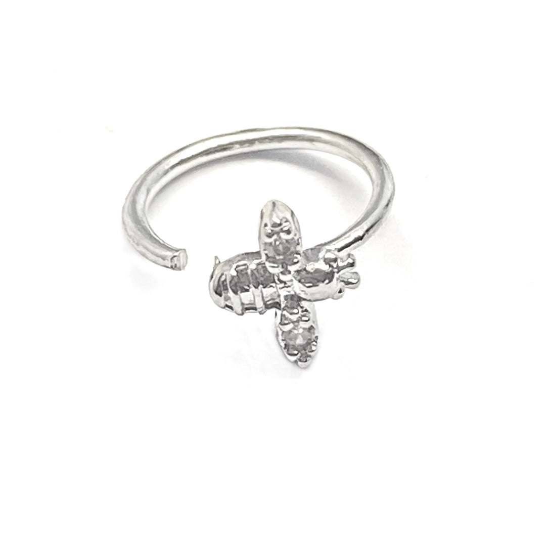 Piercing Argolla de Nariz 🐝 Abeja Quirúrgico Plateado