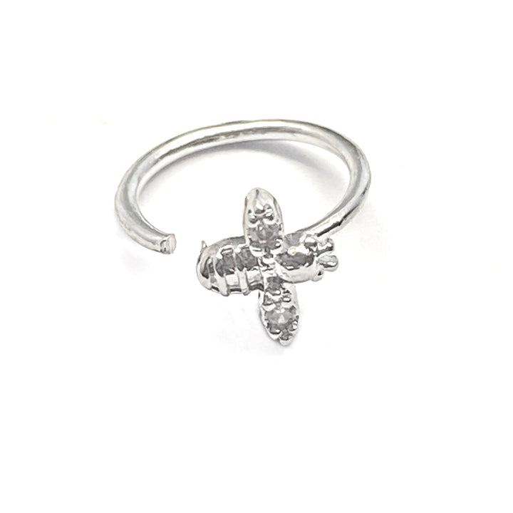 Piercing Argolla de Nariz 🐝 Abeja Quirúrgico Plateado