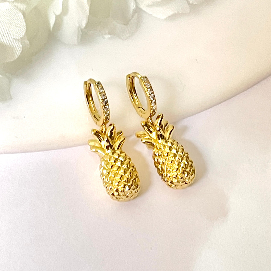 Huggies de Acero 🍍Piña Grande | Nicola Joyería 