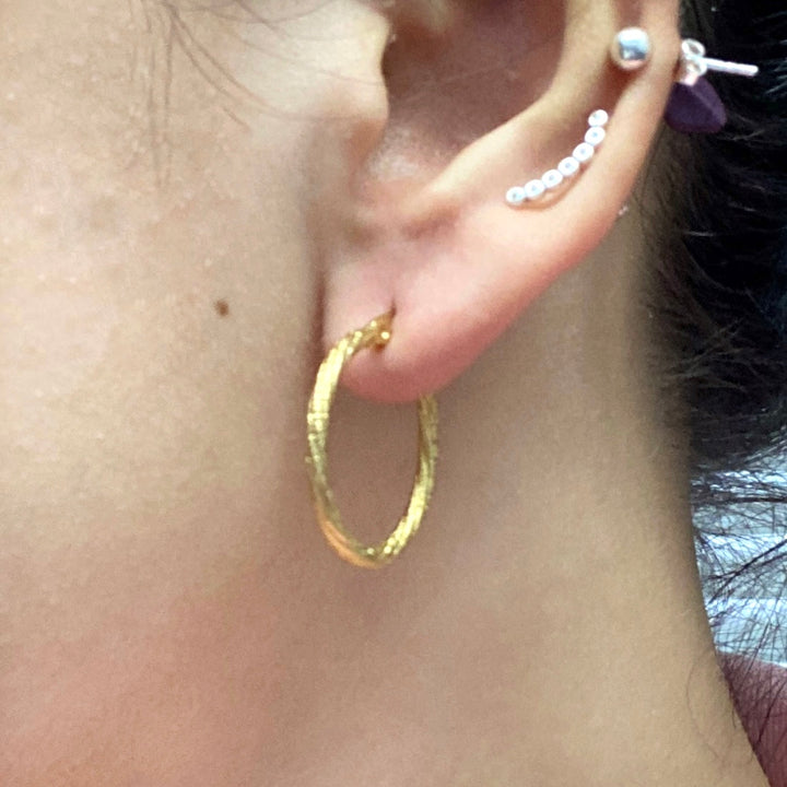 Argollas Acero 20MM Diamandadas