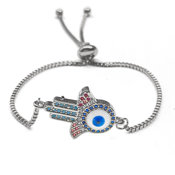 Pulsera Acero 🪬 Mano Plateado