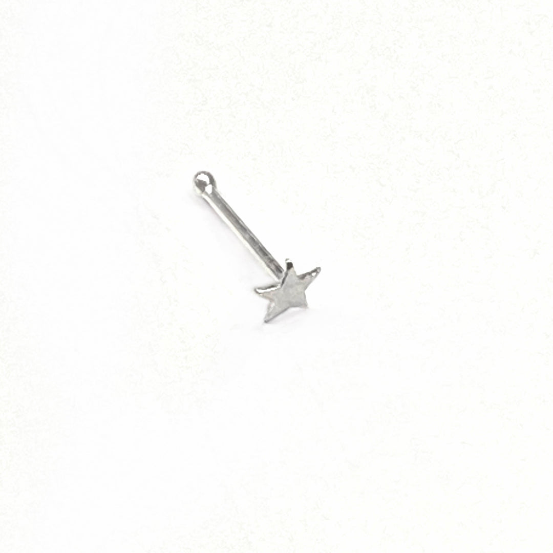 Piercing Recto de Nariz Plata Estrella