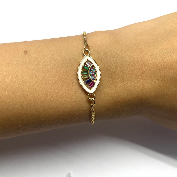 Pulsera Acero 👁 Ojo Dorado