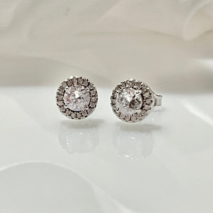 Aretes Plata Circulo Cielo  8MM