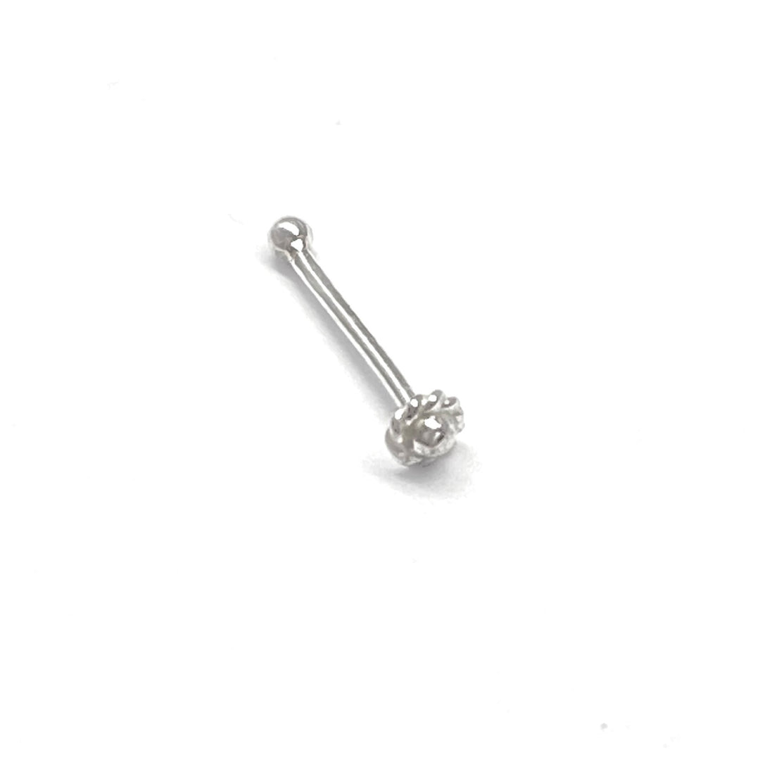 Piercing Recto de Nariz Plata Flor