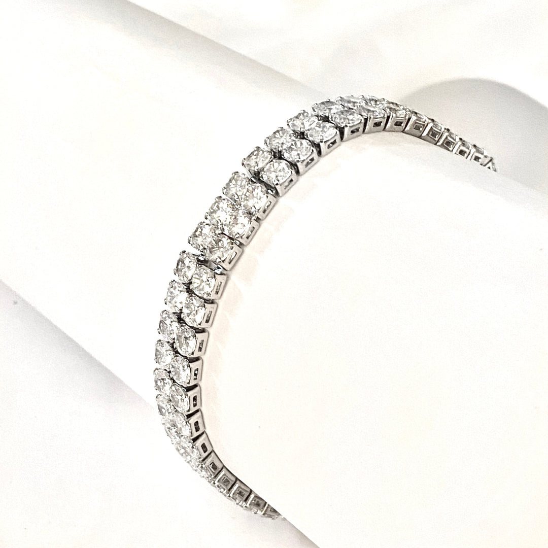 Pulsera Acero 💎💎 Tennis Doble Plateada