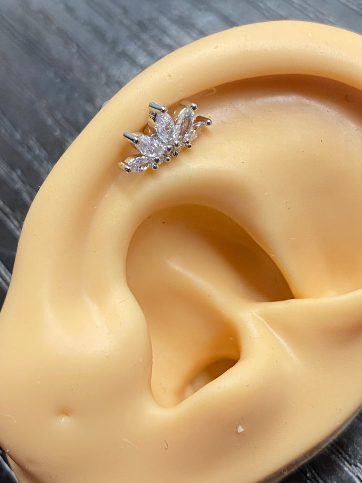 Arete Quirúrgico 💙Circonia Plateado