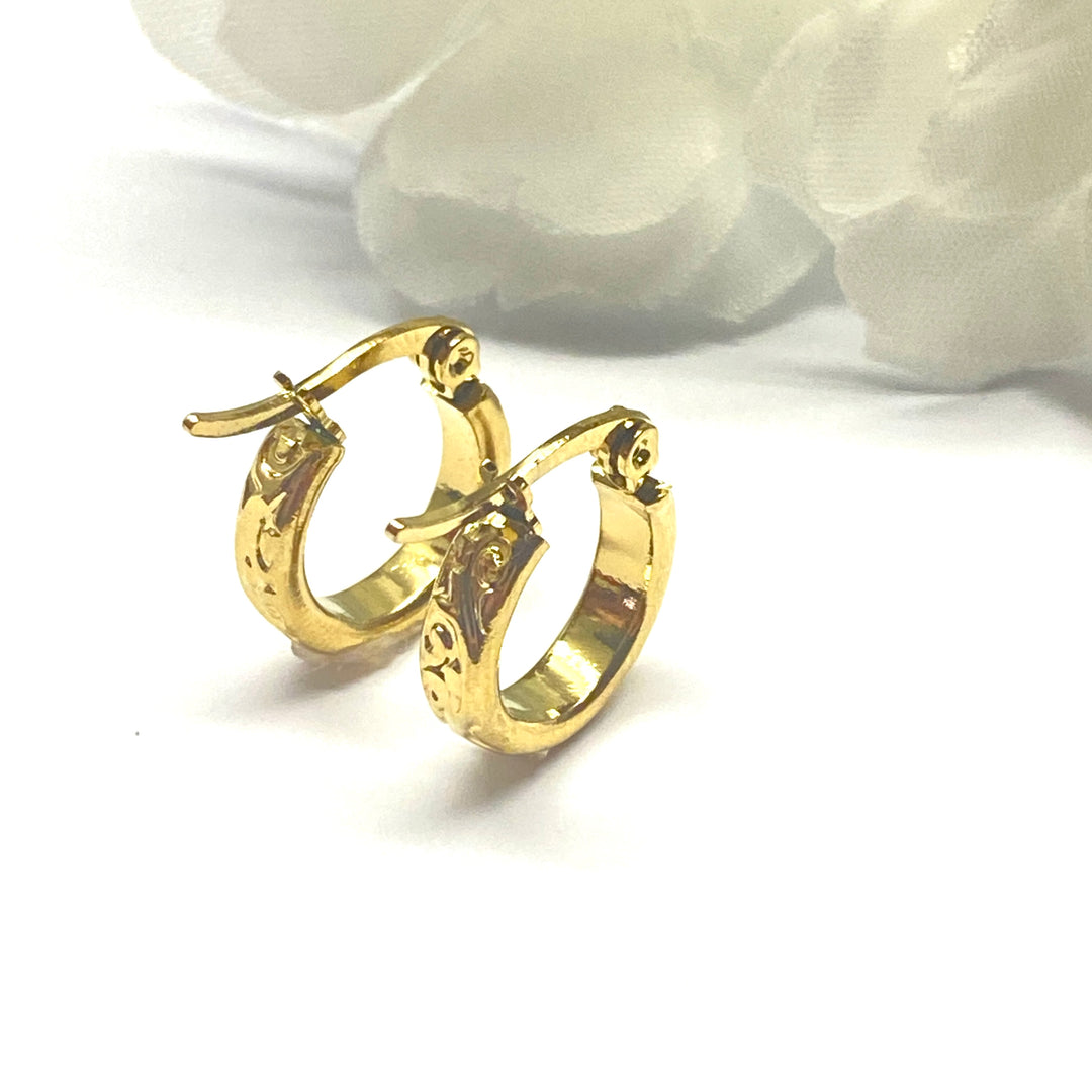 Argollas Acero 10MM Decorado