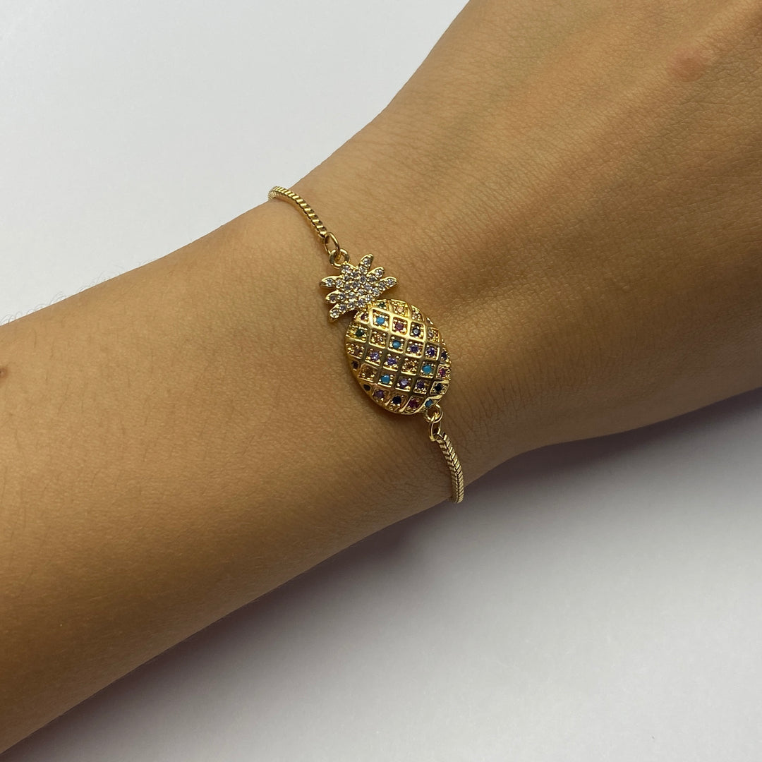 Pulsera Acero 🍍 Piña Dorado