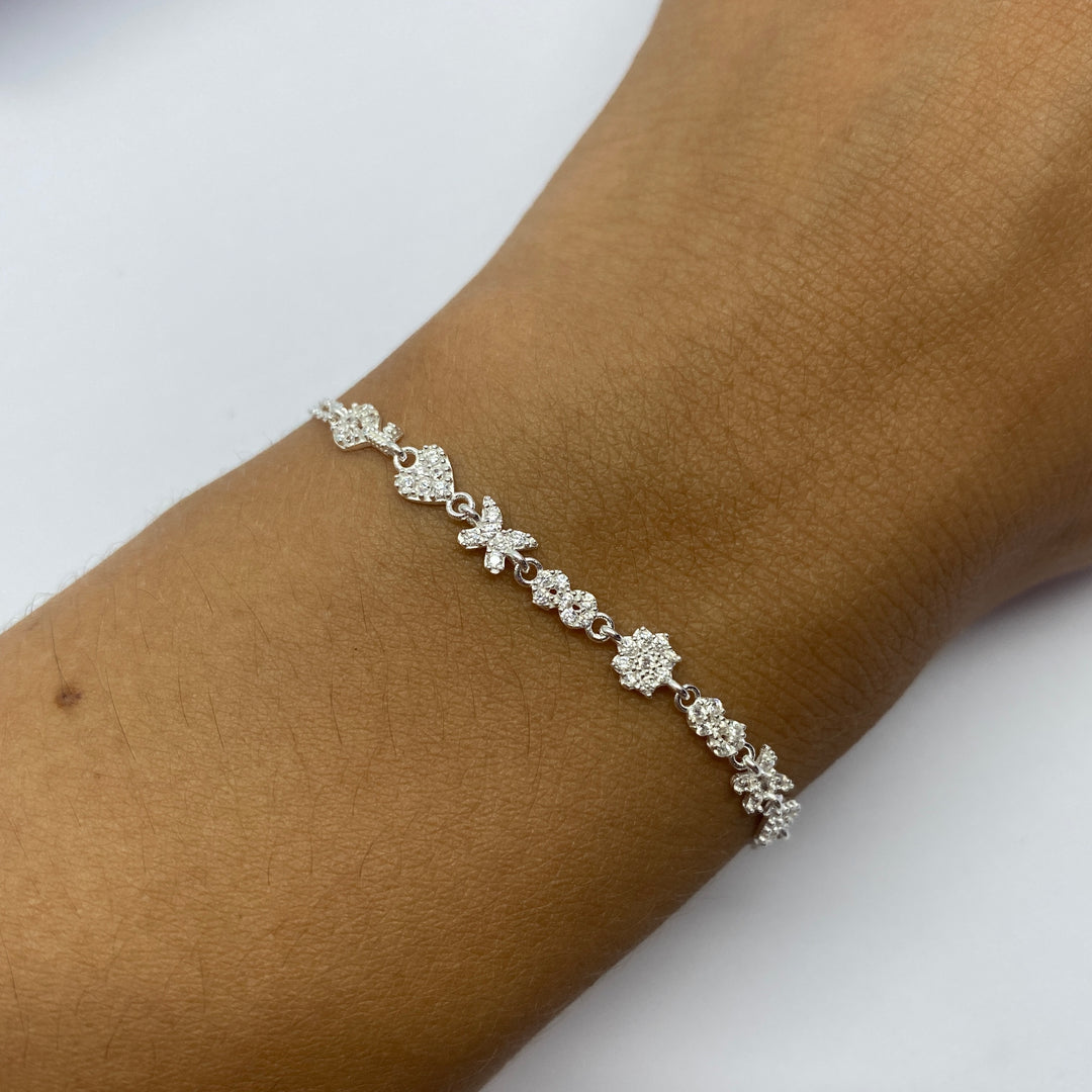 Pulsera de Plata Mariposa e Infinito | Nicola Joyería