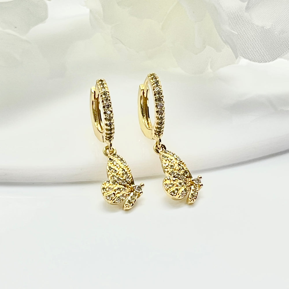 Huggies de Acero 🦋Mariposa Brillante | Nicola Joyeria 