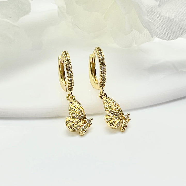 Huggies de Acero 🦋Mariposa Brillante | Nicola Joyeria 