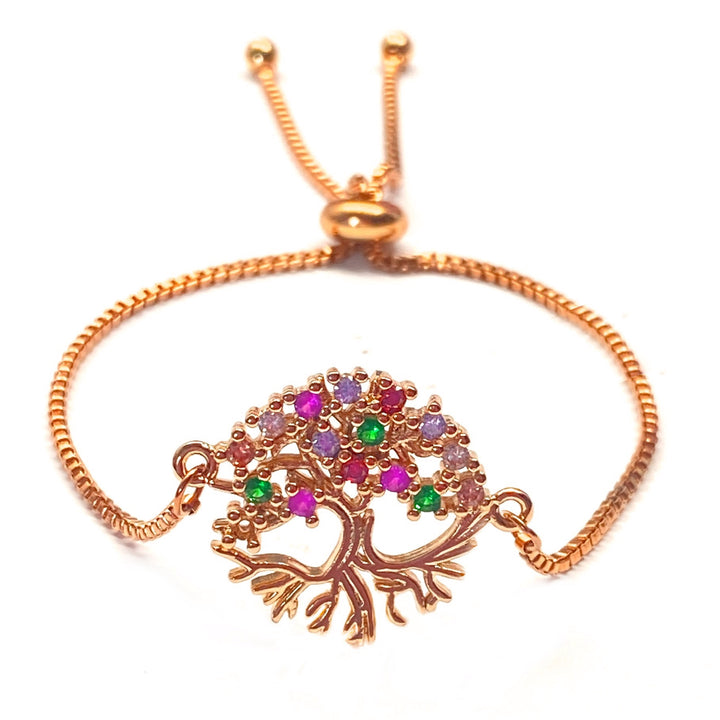 Pulsera Acero Árbol 🌳 de la Vida Oro Rosa