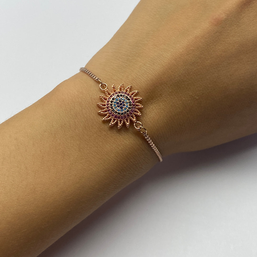 Pulsera Acero Sol 🌞 Oro Rosa