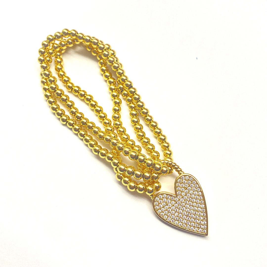 Pulsera Acero 💛 Corazón Triple