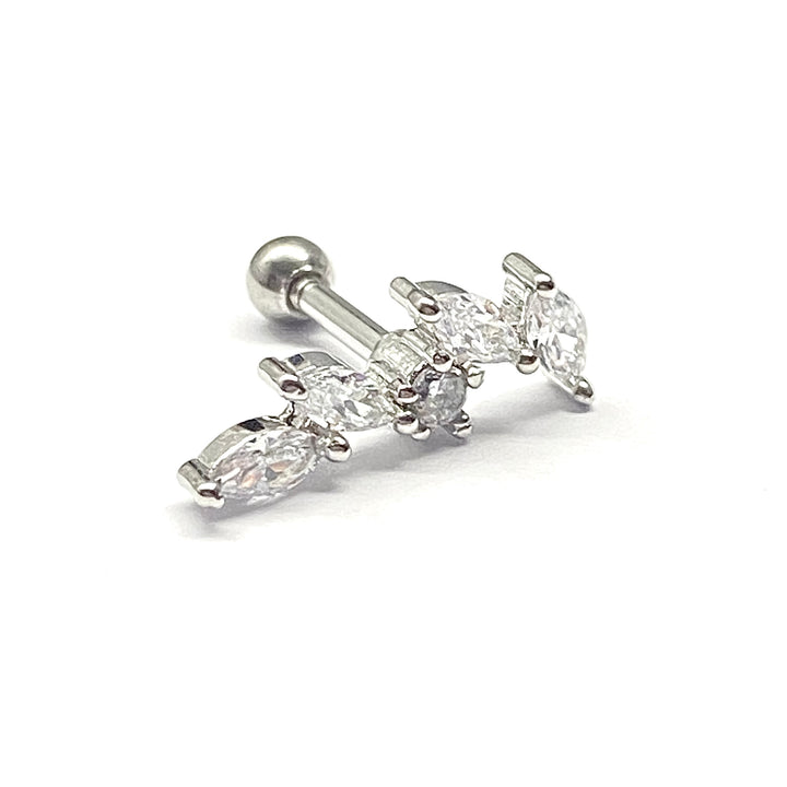 Arete Quirúrgico 💙Circonia Plateado| Nicola Joyería