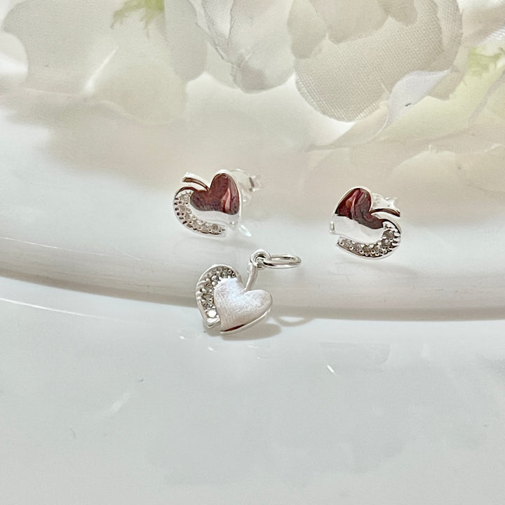 Juego Plata Corazón Doble Mini ❤️ | Nicola Joyería 