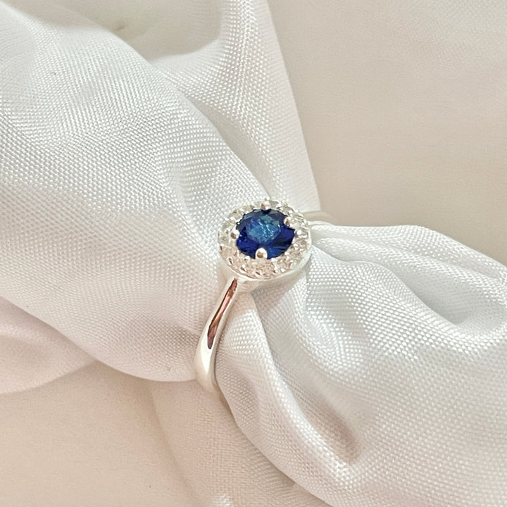 Anillo Plata Promesa Circulito Azul 🔹💙
