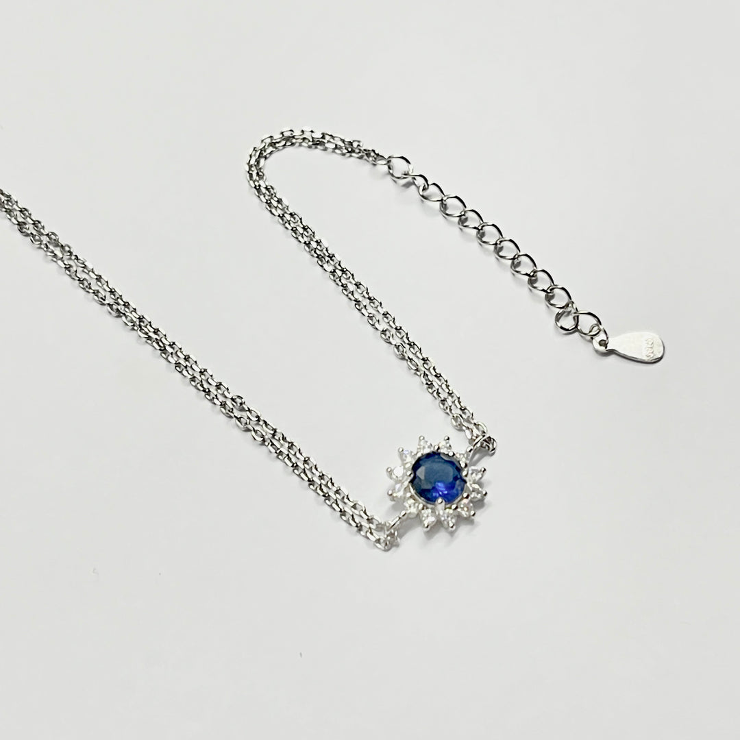 Pulsera Plata 🌼Flor Azul