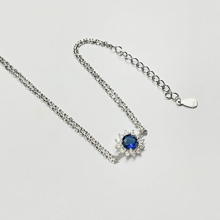 Pulsera Plata 🌼Flor Azul