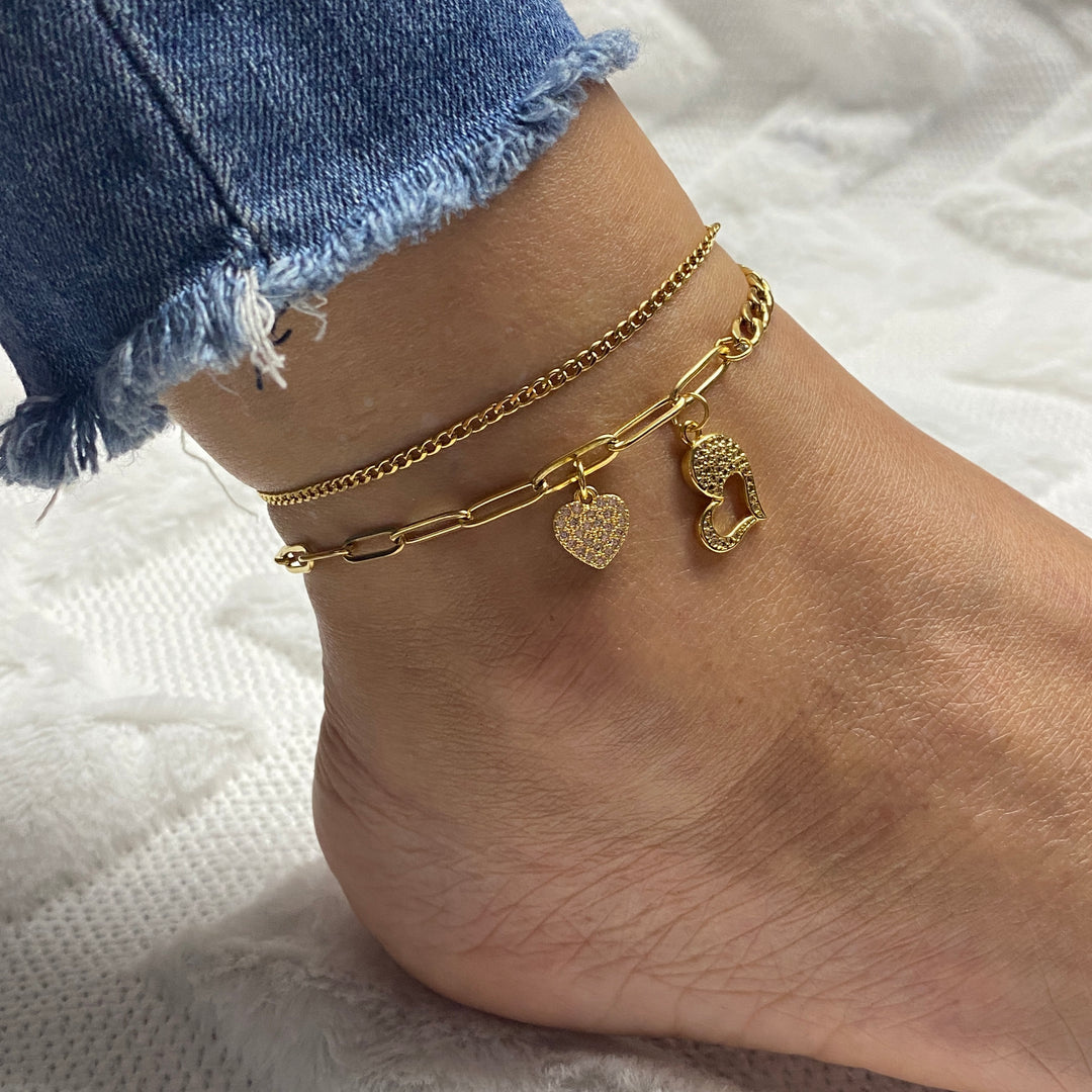 Tobillera Acero 💗 Corazón | Nicola Joyería 