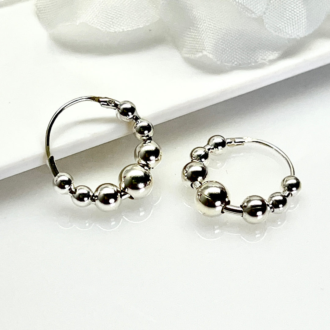 Argollas de Plata Bolas 10MM Sinfín