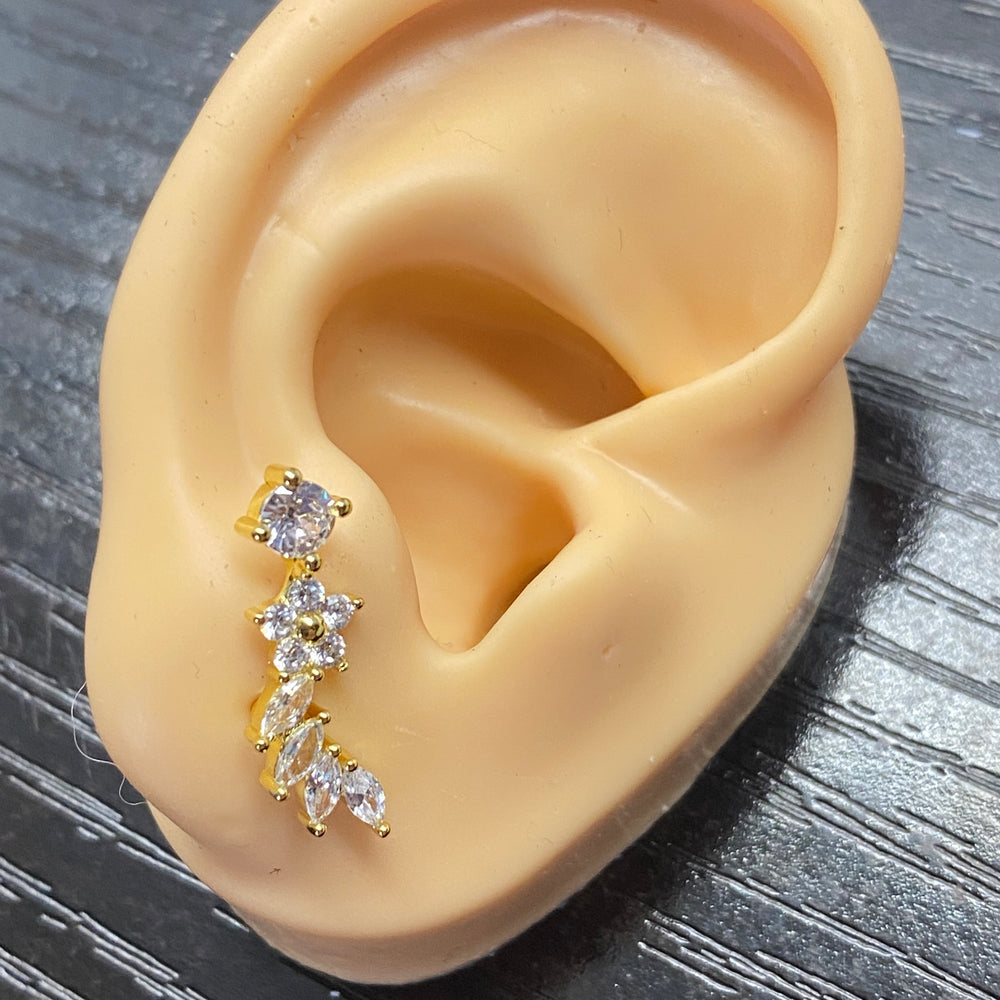 Arete Quirúrgico 🌺 Flor Dorado