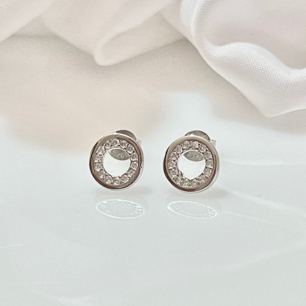 Aretes Plata Circulito Borde Grueso 9MM | Nicola Joyería 