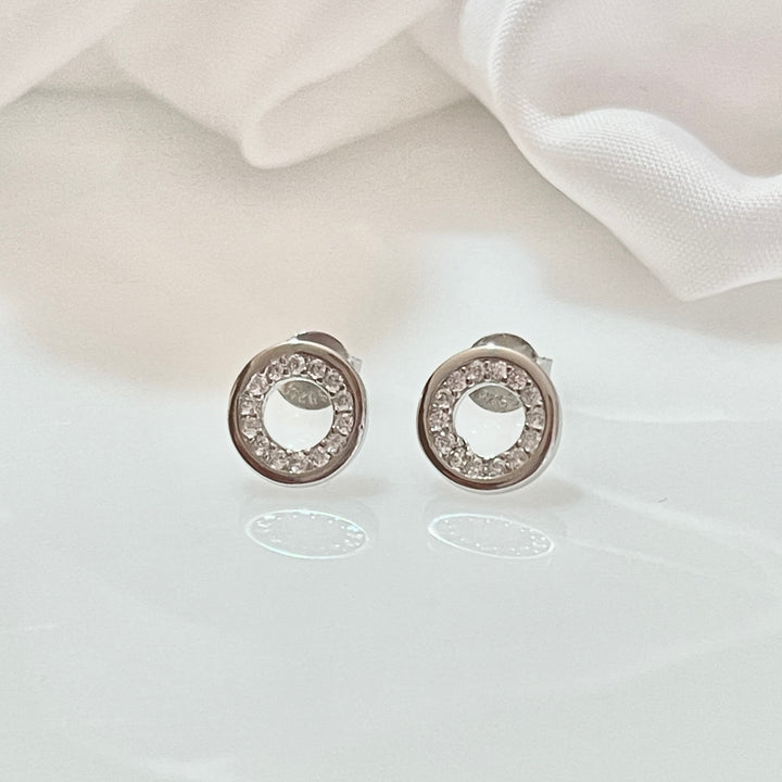 Aretes Plata Circulito Borde Grueso 9MM | Nicola Joyería 